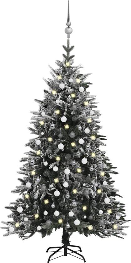 VidaXL Kunstkerstboom Met LED S Kerstballen En Sneeuw 240 Cm PVC PE