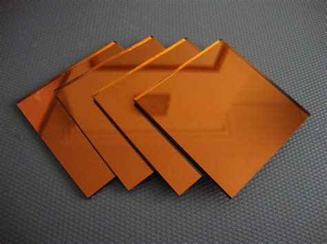 4 Pieces Burnt Orange Glass Mirror Tiles 5 X 5 Cm 2mm Thick Free Postage Ebay