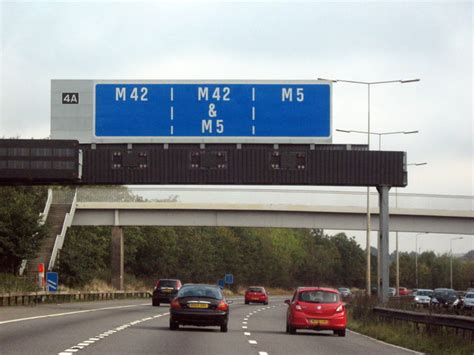 M5 Motorway Approaching M42 Junction © Roy Hughes Cc By Sa20