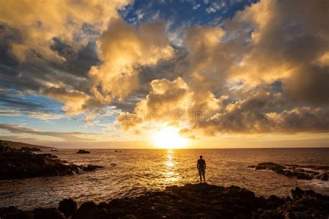 Hawaiian beach at sunrise stock image. Image of beach - 115527231