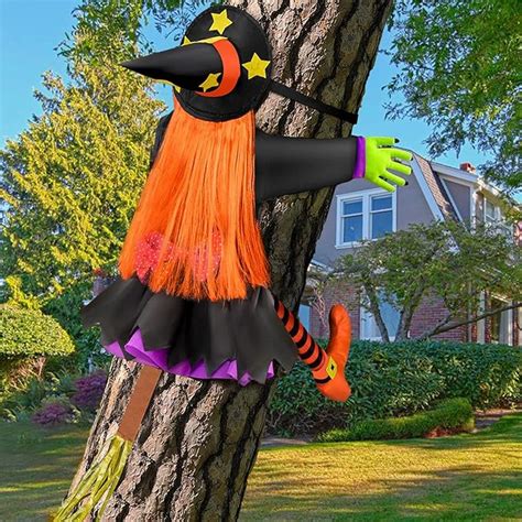 Amazon Large Crashing Witch Into Tree Halloween Decorations