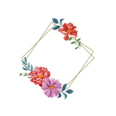 Moldura Floral Com Flores Estilo Aquarela Png Casamento Flor