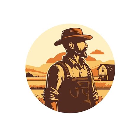 Premium Vector Farmer Man Logo Mascot Agriculture Farm Icon