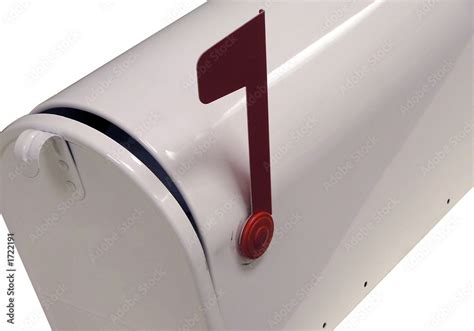 white mailbox with flag Stock Photo | Adobe Stock