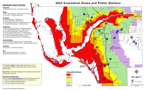 Lee County Florida, Evacuation Zones and Public Shelters - Matlacha ...