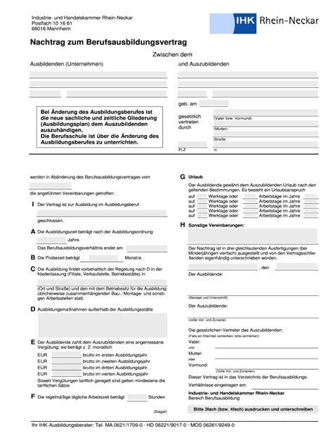 Ausfüllbar Online rhein neckar ihk24 Bei nderung des Ausbildungsberufes