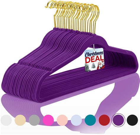 MIZGI Premium Velvet Hangers Pack 50 Pcs Heavy Duty Non Slip Slimline