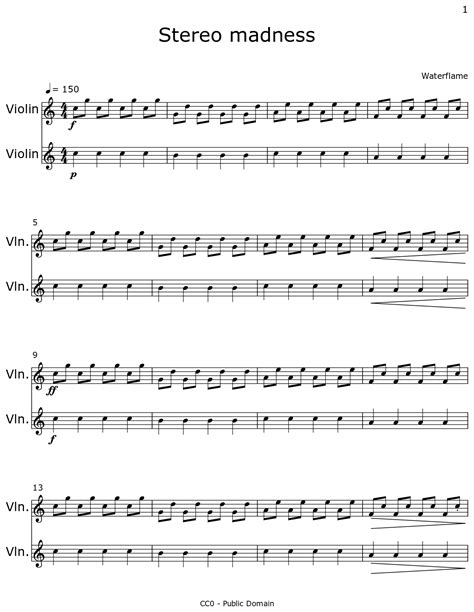 Stereo madness - Sheet music for Violin