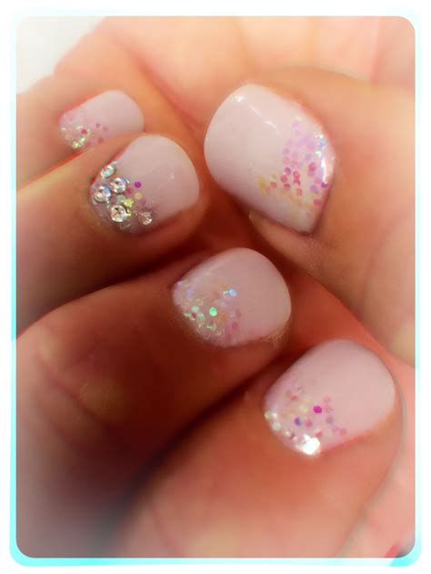 Wedding Day Nails Using Cnd Shellac Romantique Iridescent Glitter And