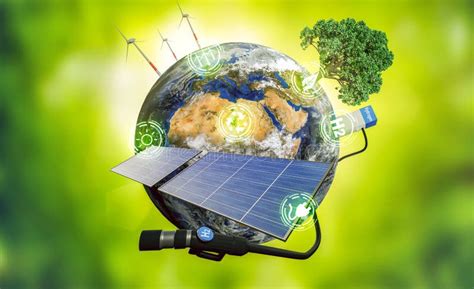 Energy Transition From Fossil Fuel To Green Energy Stock Image Image