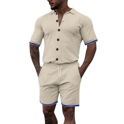 Summer Savings Clearance Stamzod Mens Short Set 2 Piece Outfit Casual