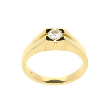 Gents 18ct Yellow Gold 0 40ct Diamond Ring Miltons Diamonds