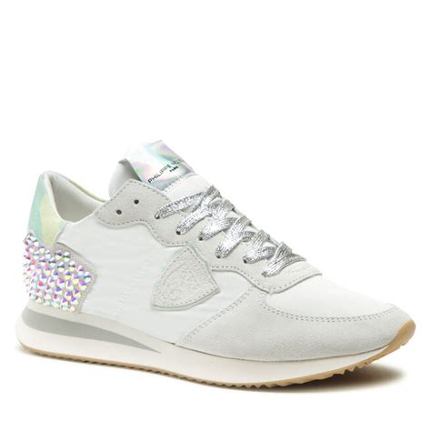 Sneakers Philippe Model Low Woman TZLD TRPX Veau Diamant Blanc Eschuhe De