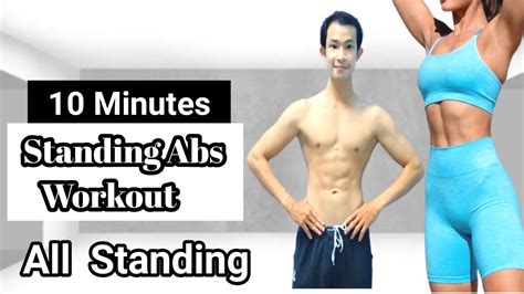 10 Minute Standing Abs Workout Youtube