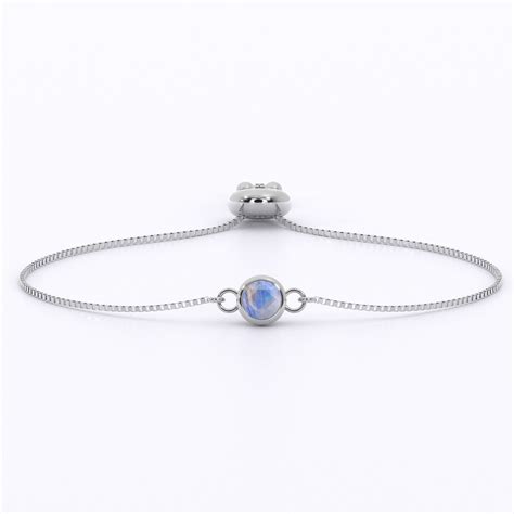 Natural Moonstone Bracelet Sterling Silver Silverly