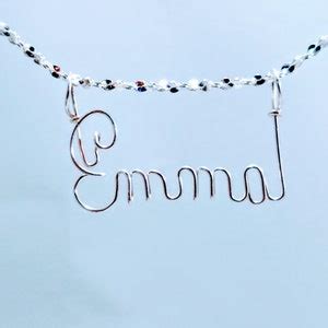 Emma Name Necklace Handcrafted Cursive Name in Script Gold - Etsy