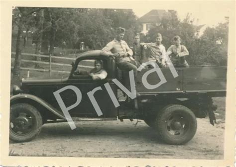 Foto Wk Lkw Fahrzeug Wehrmacht Soldaten Uniform A Eur