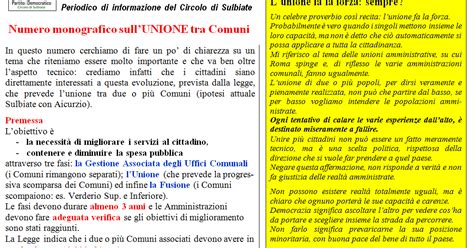 Teorema La Quadratura Del Circolo UNIONE TRA COMUNI