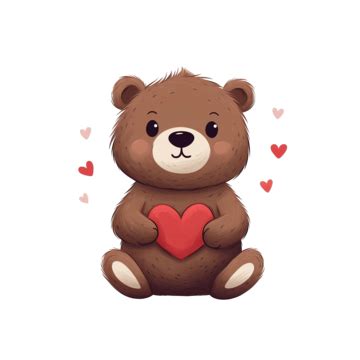 Cute Bear With A Heart, Love, Heart, Beautiful PNG Transparent Image ...