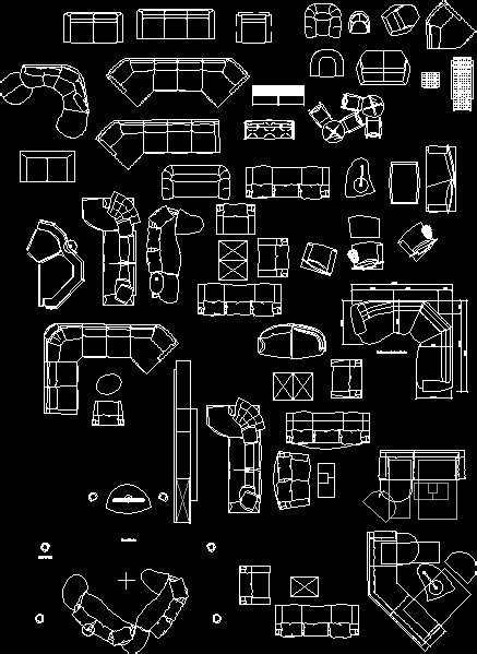 Muebles Para Sala De Estar En AutoCAD CAD 558 42 KB Bibliocad