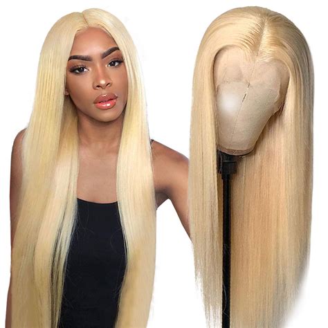 Glueless Blonde Straight T Part Lace Wigs Pre Plucked With Baby