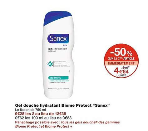 Promo Gel Douche Hydratant Biome Protect Sanex Chez Monoprix