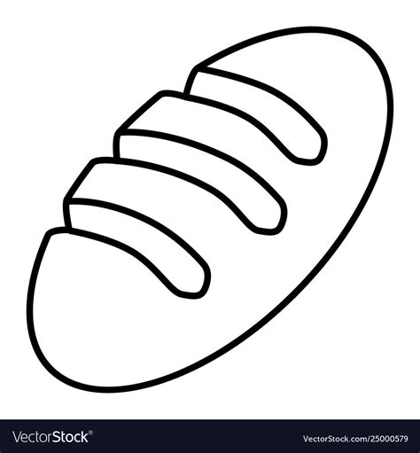 Bread Thin Line Icon Long Loaf Royalty Free Vector Image