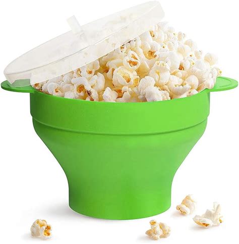 Amazon de Popcorn Maker Silikon für Mikrowelle mit Deckel und Griffen