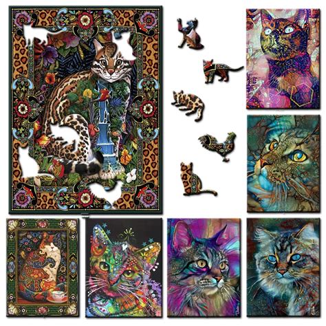 Adults Animal Wooden Puzzle Cat Wooden Jigsaw Puzzle Wood Jigsaw Puzzle