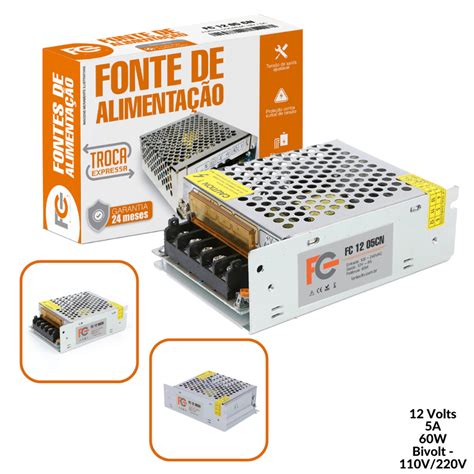 Fonte Chaveada V A W Camera Fita Led Som Bivolt Colmeia Shopee