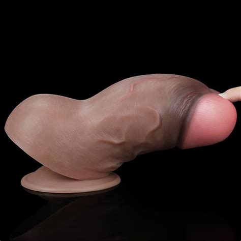 Dildo Realist Nature Cock Silicon Strat Dublu 19 5 Cm