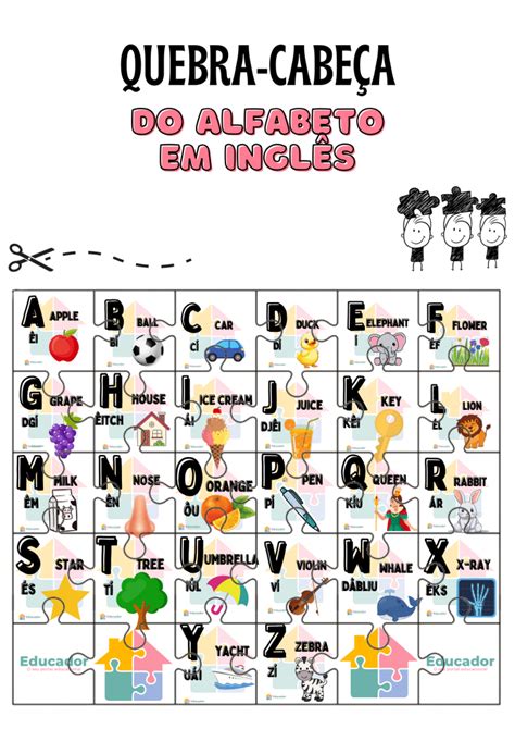 Jogo Educativo Alfabeto Em Ingl S Para Imprimir Educador