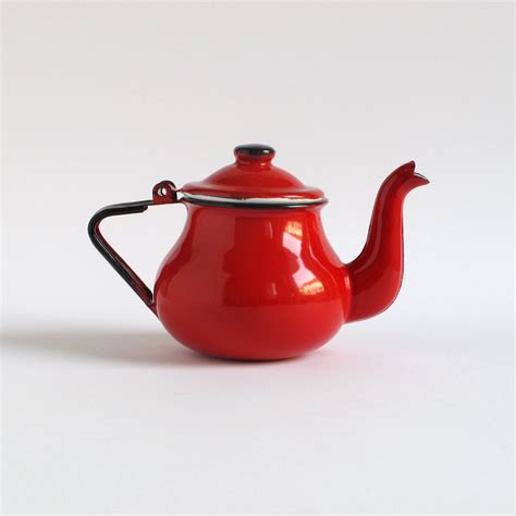 Red Enamel Teapot