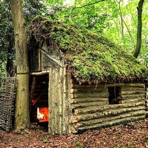 E beautiful shelter in the woods. #cabin #survival #shelter # ...