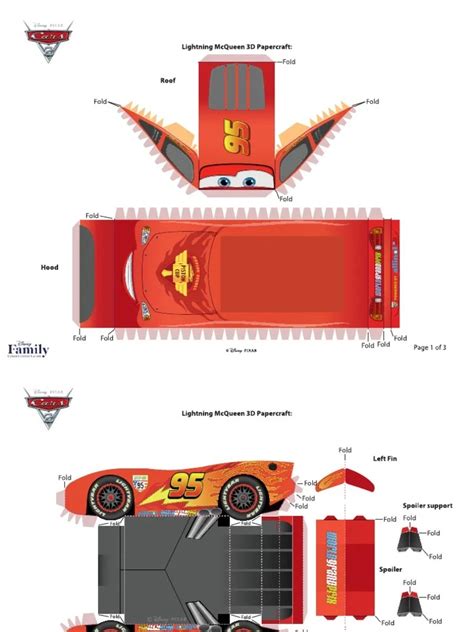 Printable Lightning Mcqueen Papercraft