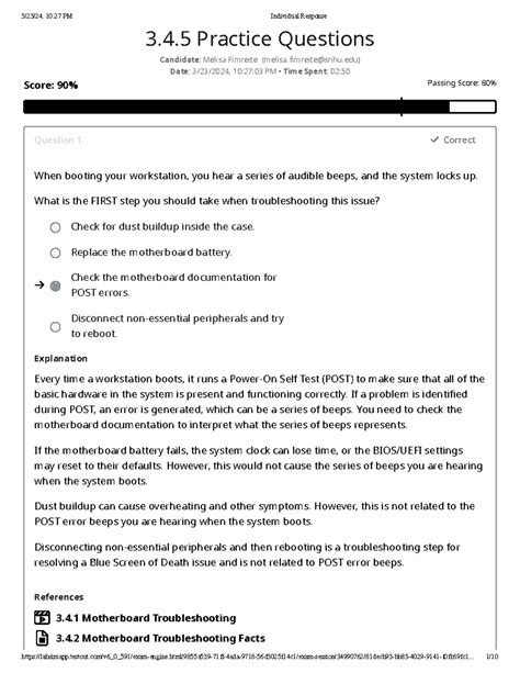 345 Quiz Quiz 34 Practice Questions Candidate Melisa Fimreite