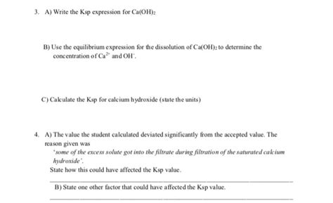 Solved Solubility of Calcium Hydroxide Objective: • | Chegg.com