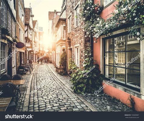 Old Town Europe Sunset Retro Vintage Stock Photo Shutterstock