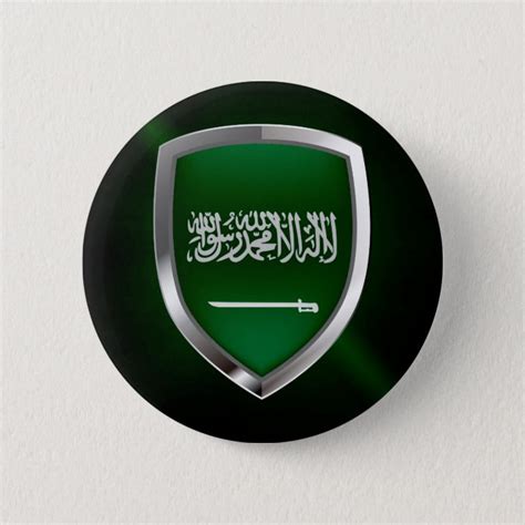 Saudi Arabia Metallic Emblem 6 Cm Round Badge Uk