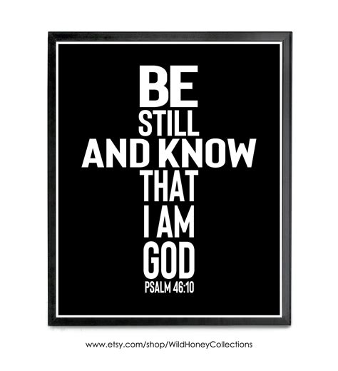 Be Still And Know That I Am God Psalm 46 10 Printable Wall Etsy Psalm 46 10 Psalms Wall