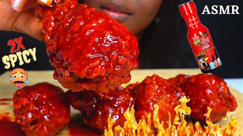 Asmr 2x Spicy Nuclear Fire Fried Chicken Mukbang No Talking Eating