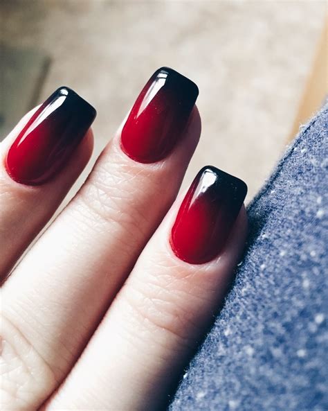 Red And Black Ombre Nails