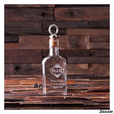 Personalized Glass Vintage Style Whiskey Flask Whiskey Flask Flask T Glass Flask