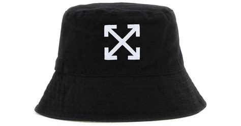 Off White C O Virgil Abloh Arrows Cotton Bucket Hat In Black For Men