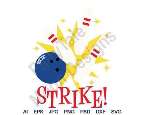 Bowling Strike Svg Dxf Eps Png Vector Art Clipart Etsy Uk