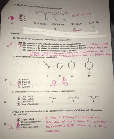 Solved 12 Identify The Monomer Used To Make The Following