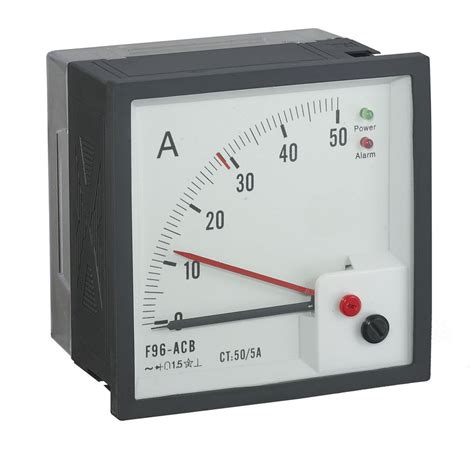 96 96mm Analog Panel Ammeter Squre Type 90 Degree With Red Line Alarm Output