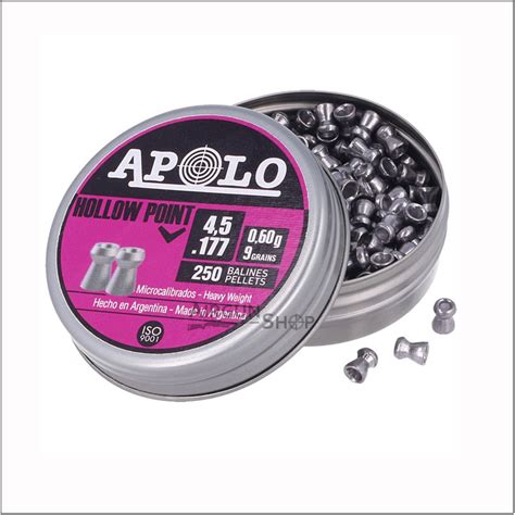 Apolo Hollow Point 0177 Cal Pellets 9gr 250ct Airgun Shop