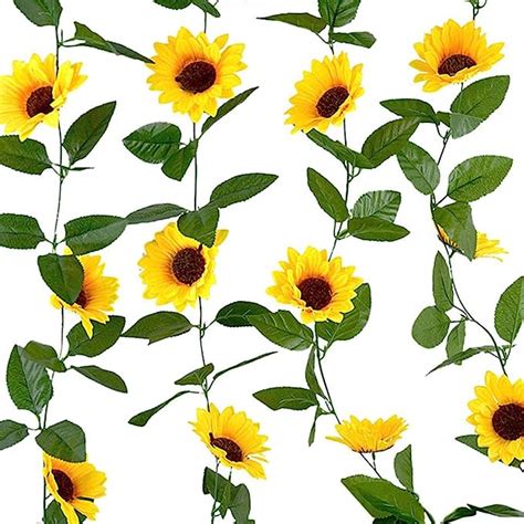 Amazon Kupoo Packs Artificial Sunflower Garland Silk Sunflower