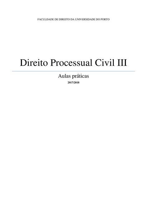 Aulas Práticas de Direito Processual civil III Direito Executivo